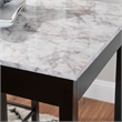 Pemberly Row 3 Piece Wood & Faux Marble Tavern Set with Backless Stools