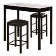 Pemberly Row 3 Piece Wood & Faux Marble Tavern Set with Backless Stools