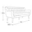 Pemberly Row 68 Inch Mid-Century Tufted Sofa in Navy Blue Fabric