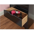 Pemberly Row Eight Drawer Rolling Storage Cart in Black Wood Finish