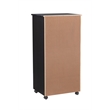 Pemberly Row Eight Drawer Rolling Storage Cart in Black Wood Finish