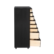 Pemberly Row Eight Drawer Rolling Storage Cart in Black Wood Finish