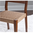 Pemberly Row 7 Pc Dining Set with Woven Rope Seats in Rich Brown Finish