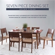 Pemberly Row 7 Pc Dining Set with Woven Rope Seats in Rich Brown Finish