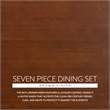 Pemberly Row 7 Pc Dining Set with Woven Rope Seats in Rich Brown Finish