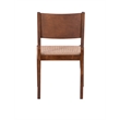 Pemberly Row 7 Pc Dining Set with Woven Rope Seats in Rich Brown Finish