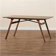 Pemberly Row Wood Dining Table with Metal Support in Walnut Brown Finish