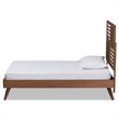 Pemberly Row Walnut Brown Twin Platform Bed with Slatted Headboard