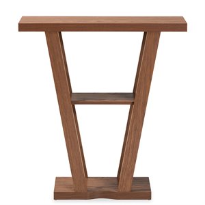 Pemberly Row Walnut Brown Finished 1-Shelf Console Table