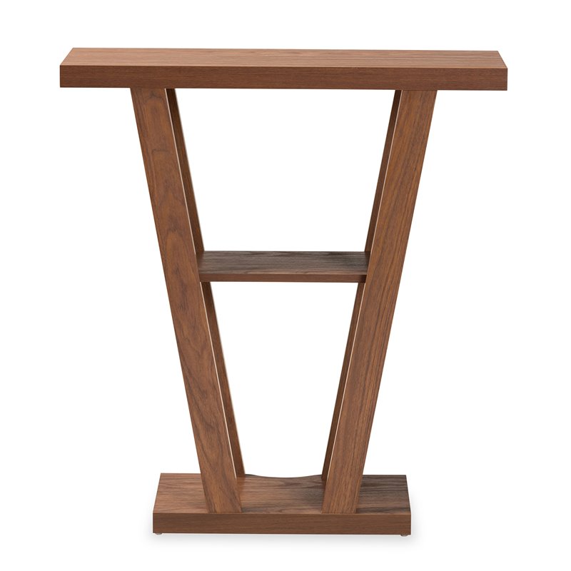 Pemberly Row Walnut Brown Finished 1-Shelf Console Table