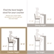 Pemberly Row Barrel Back Metal Counter Stool Set in Gray/Espresso