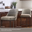 Pemberly Row Barrel Back Metal Counter Stool Set in Gray/Espresso