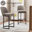 Pemberly Row Barrel Back Metal Counter Stool Set in Gray/Espresso