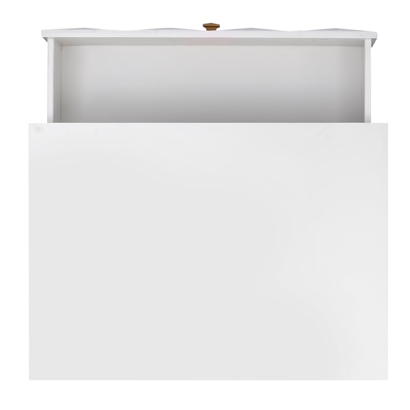 Pemberly Row 2-Drawer Nightstand with Geometric Texture in White/Gold