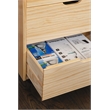 Pemberly Row Eight Drawer Rolling Storage Cart in Natural Wood