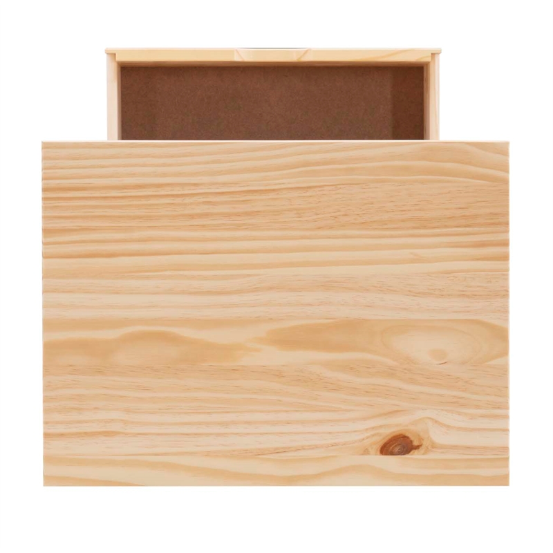Pemberly Row Eight Drawer Rolling Storage Cart in Natural Wood