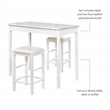Pemberly Row 3-Piece Tavern Set with White Faux Marble Top