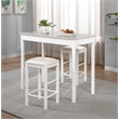 Pemberly Row 3-Piece Tavern Set with White Faux Marble Top