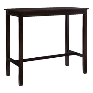 Pemberly Row 42&quot Wood Bar Height Pub Table in Walnut Brown Finish