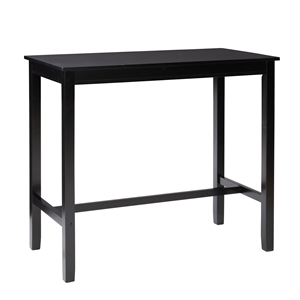 Pemberly Row 42&quot Wood Bar Height Black Pub Table with Compact Design