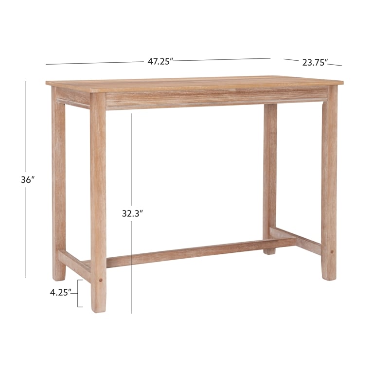 Pemberly Row Counter Height Pub Table in Distressed Brown Wood Finish
