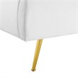 Pemberly Row Queen Velvet Wingback Platform Bed in White