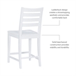 Pemberly Row Set of 2 Ladderback Counter Stools in White Beechwood