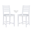 Pemberly Row Set of 2 Ladderback Counter Stools in White Beechwood