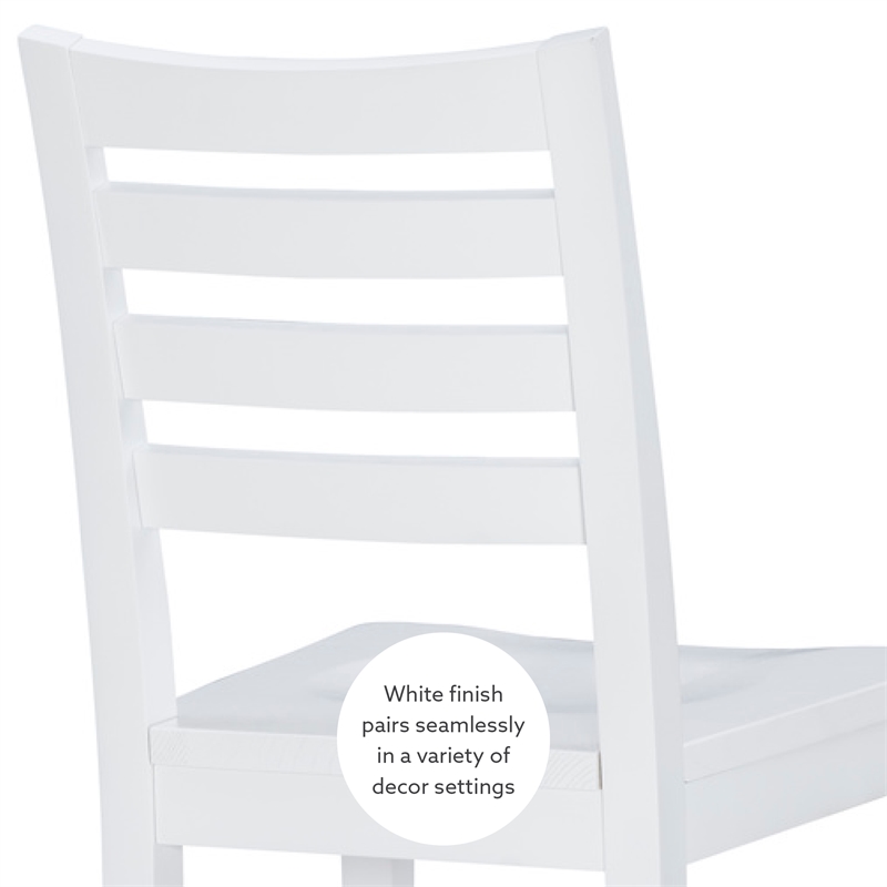 Pemberly Row Set of 2 Ladderback Counter Stools in White Beechwood
