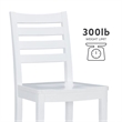 Pemberly Row Set of 2 Ladderback Counter Stools in White Beechwood