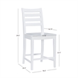 Pemberly Row Set of 2 Ladderback Counter Stools in White Beechwood
