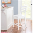 Pemberly Row Set of 2 Ladderback Counter Stools in White Beechwood