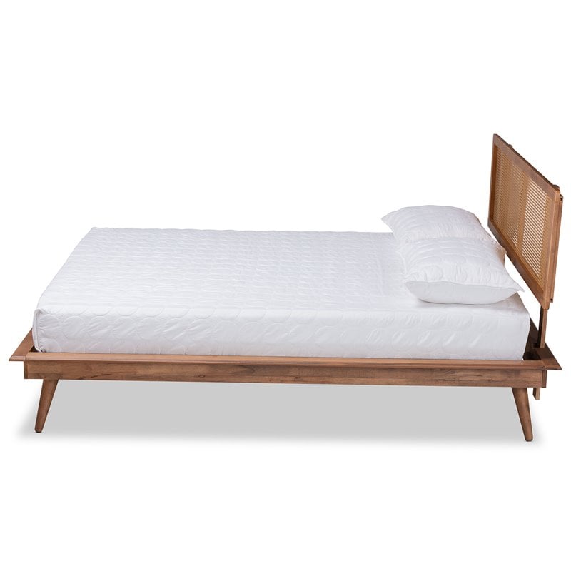 Pemberly Row Full Size Platform Bed with Walnut Brown Finish