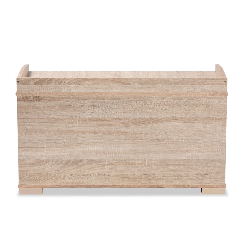 Pemberly Row Oak Finished Wood Cat Litter Box Cover with Shelf