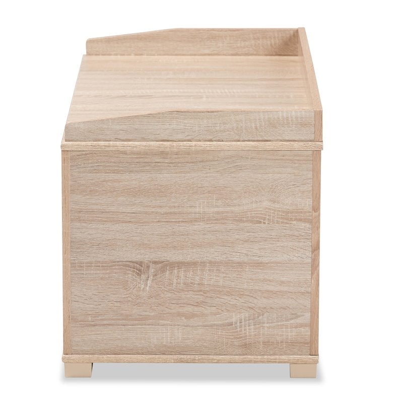 Pemberly Row Oak Finished Wood Cat Litter Box Cover with Shelf