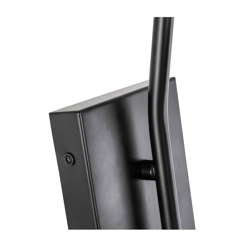 Pemberly Row Kace 1-Light Metal Wall Sconce in Black & Frosted White Glass
