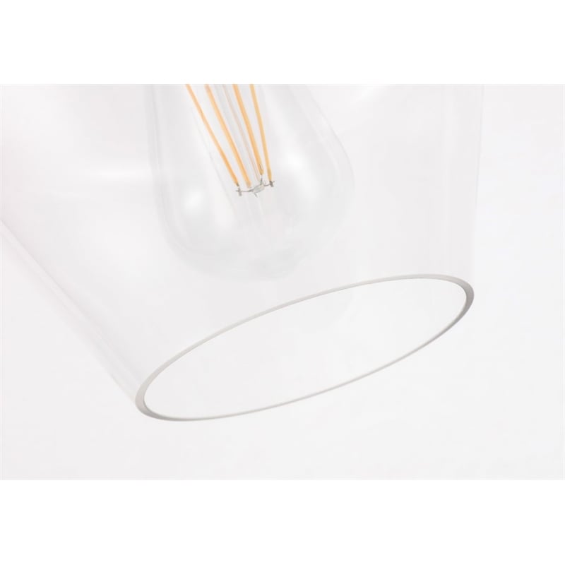 Pemberly Row Gene 1-Light Metal and Glass Flush Mount in Brass/Clear
