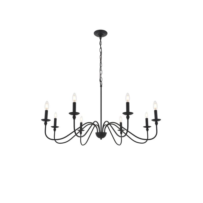 Pemberly Row 8-Light Metal Pendant Chandelier in Matte Black Finish