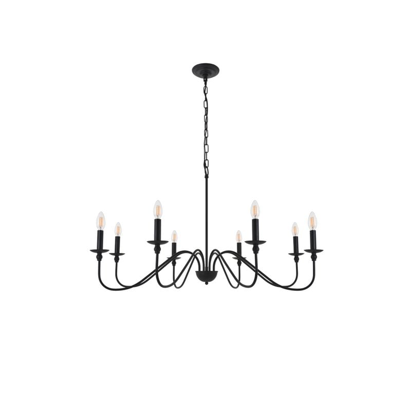 Pemberly Row 8-Light Metal Pendant Chandelier in Matte Black Finish