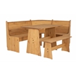 Pemberly Row Wooden Corner Dining Nook Set with Storage in Natural