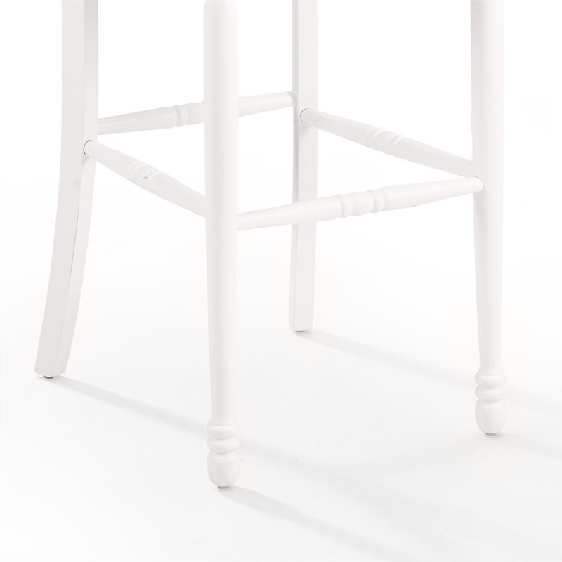 Pemberly Row Distressed White & Brown Rubberwood Bar Stool Set of 2