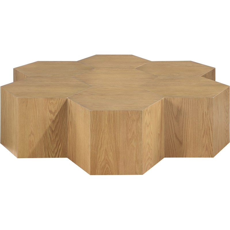 Pemberly Row Solid White Oak Coffee Table in Natural Finish