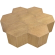 Pemberly Row Solid White Oak Coffee Table in Natural Finish
