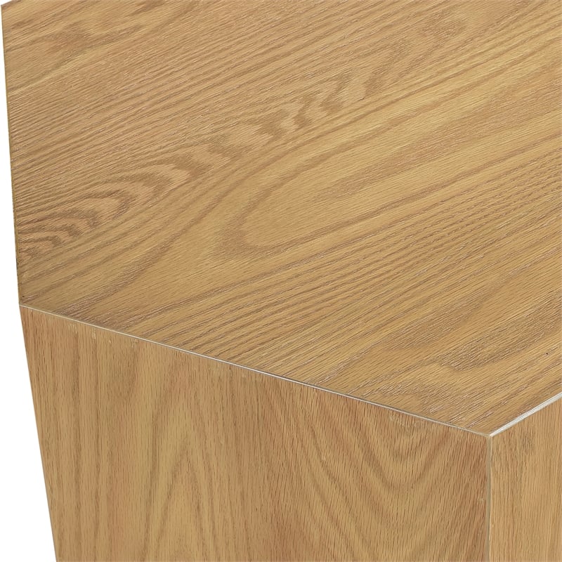 Pemberly Row Solid White Oak Coffee Table in Natural Finish