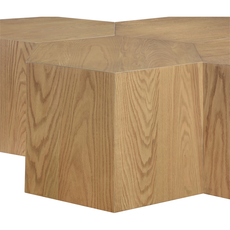 Pemberly Row Solid White Oak Coffee Table in Natural Finish