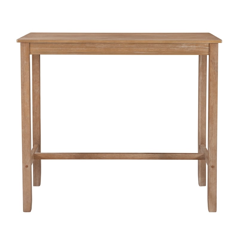 Pemberly Row Distressed Wood Bar Height Pub Table in Brown