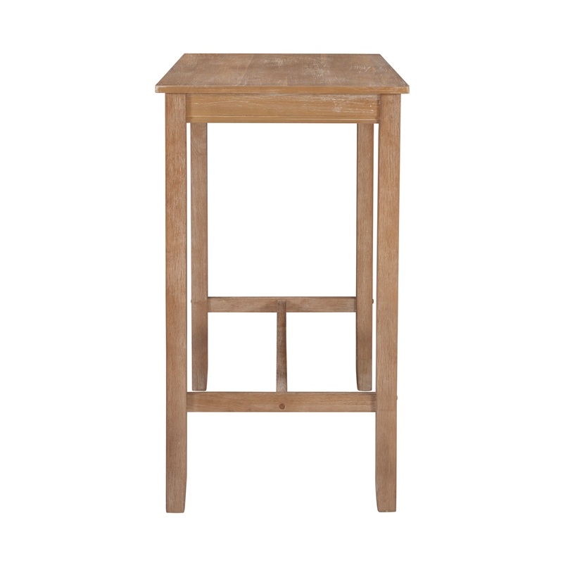 Pemberly Row Distressed Wood Bar Height Pub Table in Brown