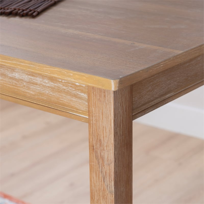 Pemberly Row Distressed Wood Bar Height Pub Table in Brown