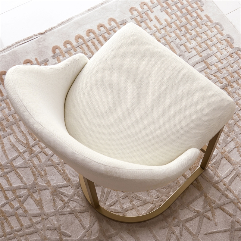 Pemberly Row Barrel Back Metal Counter Stool Set in Gold and White