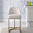 Pemberly Row Barrel Back Metal Counter Stool Set in Gold and White